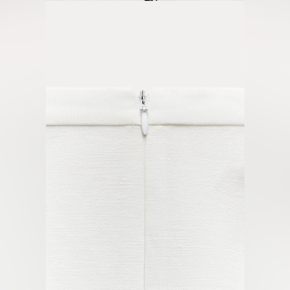 Zara ZW Collection Skirt With Contrast Linen Embroidery - Picture 5 of 13